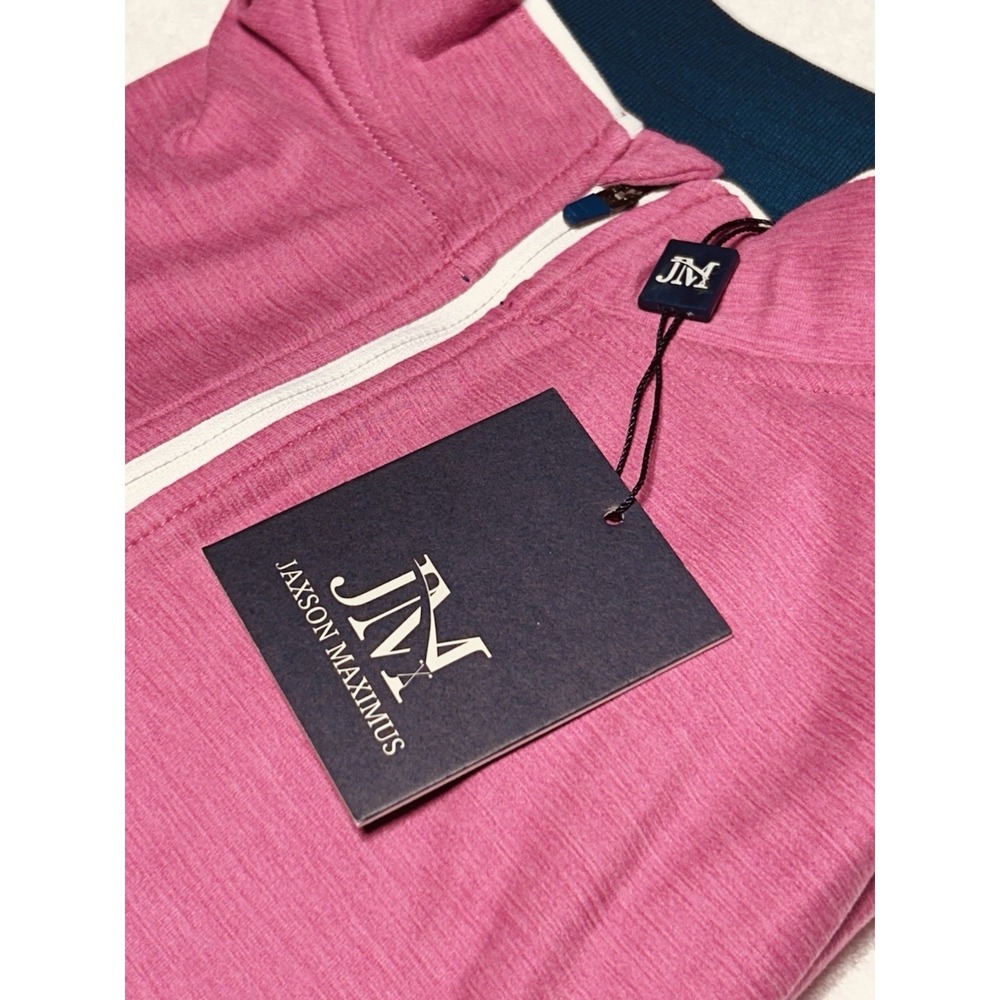 Jaxson Maximus Sunny Isles 1/4 Zip Pullover Shirt Mens L Pink Golf NWT $130 MSRP